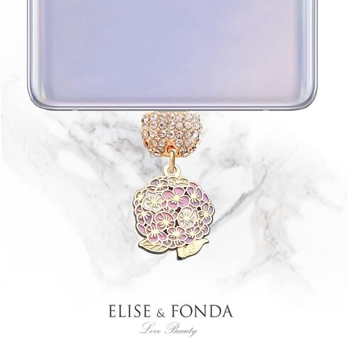 ELISE & FONDA TP212 Type-C USB منفذ شحن كريستال مضاد للغبار قابس صغير على شكل زهرة الكوبية للهاتف الخلوي لهواتف Samsung Galaxy/Huawei/OnePlus/Xiaomi/oppo Android (متعدد) in Saudi Arabia