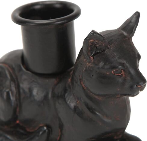 NIKKY HOME Taper Candle Holders, Black Cat Statues Decor, Vintage Rustic Candlesticks Pedestal, Centerpieces Decorations for Fireplace Mantle Dining Table Set of 2 in Saudi Arabia