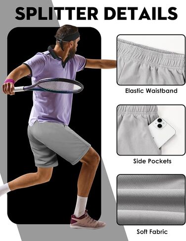 10 Pack Athletic Shorts for Men Workout Gym Shorts Basketball Running Shorts with Pockets Elastic Waistband in Saudi Arabia