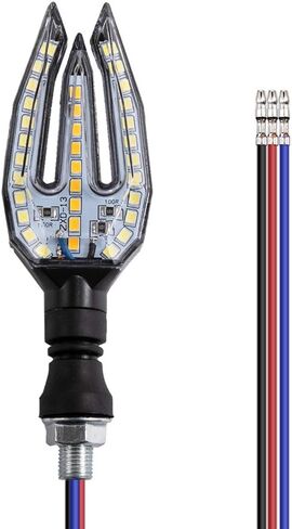 Evomosa ضوء صغير للدراجات النارية بدوره إشارات أضواء العالمي للدراجات النارية مؤشر LED الوامض مصباح (2 قطعة) (أبيض) in Saudi Arabia