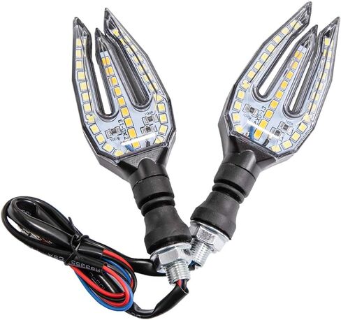 Evomosa ضوء صغير للدراجات النارية بدوره إشارات أضواء العالمي للدراجات النارية مؤشر LED الوامض مصباح (2 قطعة) (أبيض) in Saudi Arabia
