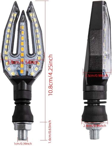 Evomosa ضوء صغير للدراجات النارية بدوره إشارات أضواء العالمي للدراجات النارية مؤشر LED الوامض مصباح (2 قطعة) (أبيض) in Saudi Arabia