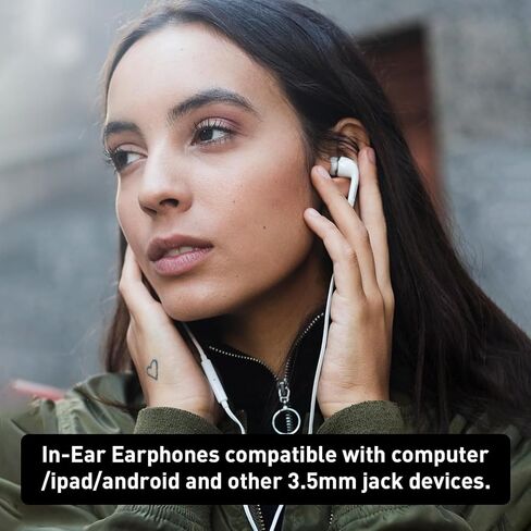 سماعات رأس سلكية، سماعات أذن سلكية، سماعات داخل الأذن، لأجهزة MP3 MP4 iPod iPhone Samsung مع قابس سماعة رأس دائري - قطعتان (أسود وأبيض) in Saudi Arabia