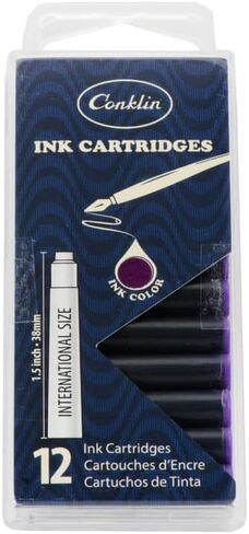 Conklin Ink Refill Cartridges (Purple) for Fountain Pen - 12 Pack in Saudi Arabia