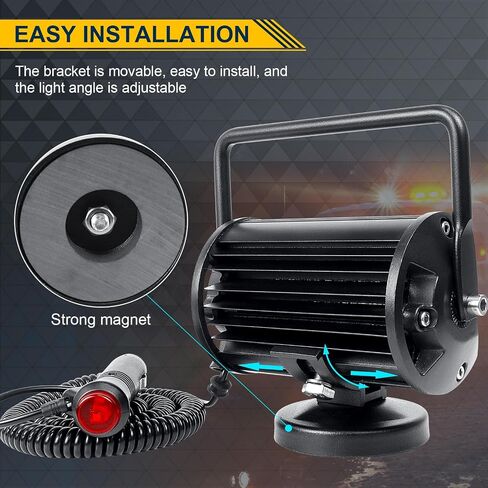 RIGIDON 6.5 Inch 36W LED Work Light with Magnet Base Waterproof Spot Light 12V 24V Offroad Lighting LED Fog Lights for Car SUV ATV Tractor Boat Truck 4x4 Camping in Saudi Arabia