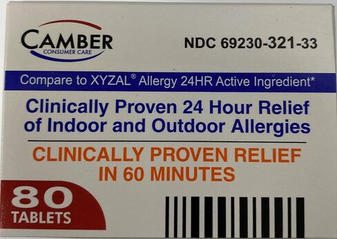 Levocetirizine Dihydrochloride 5mg Antihistamine Tablets, Compare to Xyzal Active Ingredient, Allergy Relief Medicine (80 Count) in Saudi Arabia