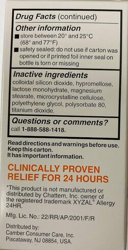 Levocetirizine Dihydrochloride 5mg Antihistamine Tablets, Compare to Xyzal Active Ingredient, Allergy Relief Medicine (80 Count) in Saudi Arabia