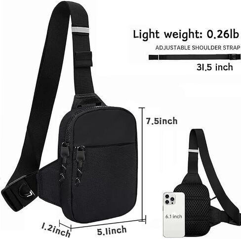Mini Sling Bag Small Crossbody Chest Bag Lightweight Phone Bag Fanny Packs Casual Backpack for Men Women in Saudi Arabia