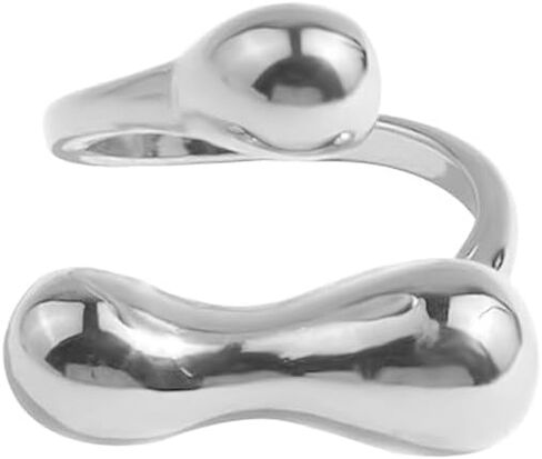 Dtja Irregular Ball Statement Adjustable Open Wrap Ring for Women Girls Silver Gold Plated Stacking Adjustable Band Finger Rings Comfort Fit Fashion Birthday Holiday Y2K Party Jewelry Gift Size 6-12 in Saudi Arabia