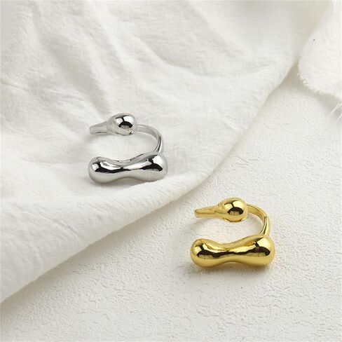 Dtja Irregular Ball Statement Adjustable Open Wrap Ring for Women Girls Silver Gold Plated Stacking Adjustable Band Finger Rings Comfort Fit Fashion Birthday Holiday Y2K Party Jewelry Gift Size 6-12 in Saudi Arabia