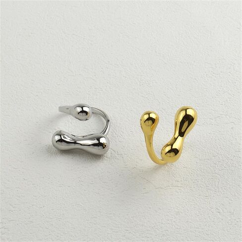 Dtja Irregular Ball Statement Adjustable Open Wrap Ring for Women Girls Silver Gold Plated Stacking Adjustable Band Finger Rings Comfort Fit Fashion Birthday Holiday Y2K Party Jewelry Gift Size 6-12 in Saudi Arabia