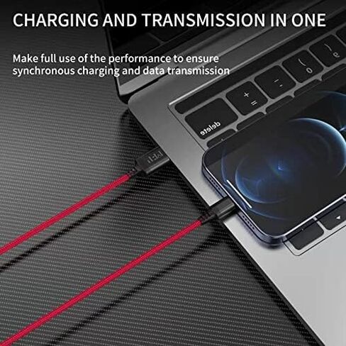 MFP Lightning Cable[Apple MFi Certified] 3.3ft,Nylon Braided Fast Charging iPhone Charger Cord Compatible with iPhone 14 13 12 11 Pro Max XR XS X 8 7 6 Plus SE and More(Red) in Saudi Arabia