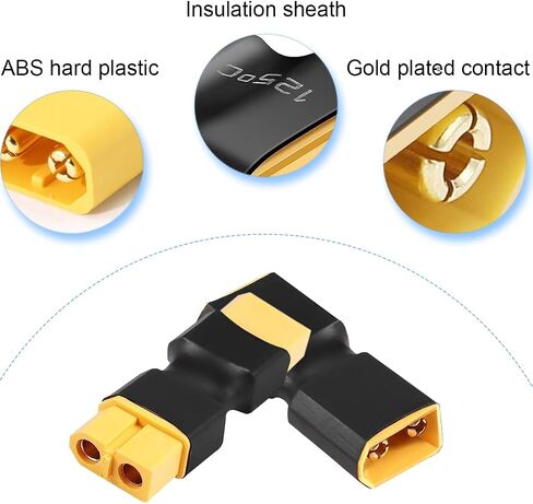 XT60 Male to Male Connector Adapter, Female to Female Coupler for RC LiPo Battery Charger Drone Car, XT60 Plug Jack No Wire Conversion, 4 Pcs in Saudi Arabia