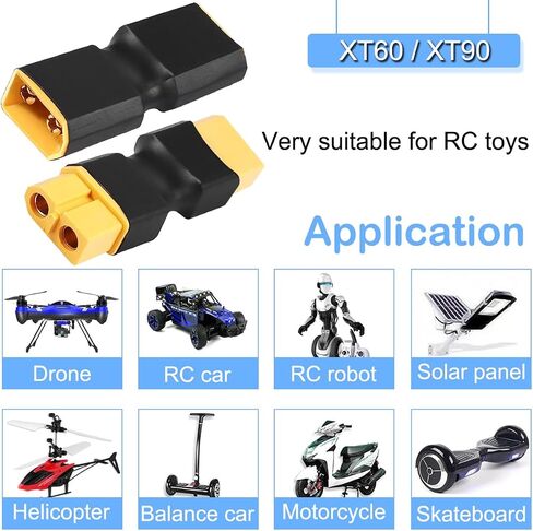 XT60 Male to Male Connector Adapter, Female to Female Coupler for RC LiPo Battery Charger Drone Car, XT60 Plug Jack No Wire Conversion, 4 Pcs in Saudi Arabia