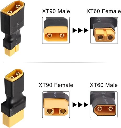 XT60 to XT90 Male Female Adapter Connector for RC LiPo Battery Charger Drone Car, XT60 XT90 Plug Jack Converter, RC Power Supply Adapter, 4 Pcs in Saudi Arabia