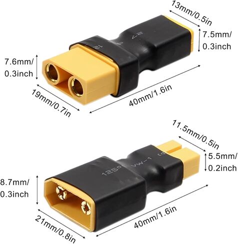 XT60 to XT90 Male Female Adapter Connector for RC LiPo Battery Charger Drone Car, XT60 XT90 Plug Jack Converter, RC Power Supply Adapter, 4 Pcs in Saudi Arabia