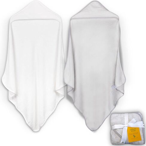 Ollie&loom Large Set of 2 Premium Toddler Hooded Bath Towels – for Boys Girls 0-5 Years – 35" x 35" – Ultra Soft – Ultra Absorbent – Perfect as a Gift for Baby Showers and Birthdays in Saudi Arabia