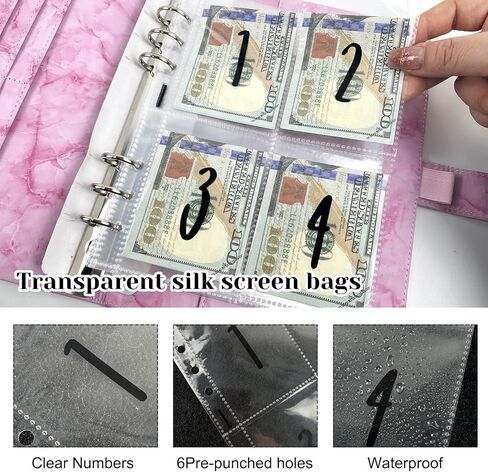 100 مغلف تحدي توفير المال، لتوفير 500 دولار، 5050 و10000 دولار، ملف توفير المال A5 مع مظاريف نقدية، 100 يوم، 52 أسبوعًا و30 يومًا، مخطط الميزانية لتوفير المال in Kuwait