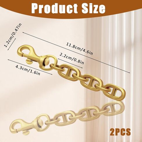 2 Pcs Women Purse Strap Extender 4.6 Inch Purse Strap Extender Replacement Bag Extender Accessory for Shoulder Strap Extender Bag Short Chain (Antique Gold) in Saudi Arabia