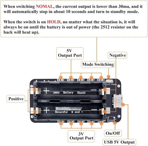 18650 بطارية درع مايكرو USB 5 فولت/3A 3 فولت/1A قوة البنك وحدة شحن البطارية لراسبيري بي واردوينو ESP32 in Saudi Arabia