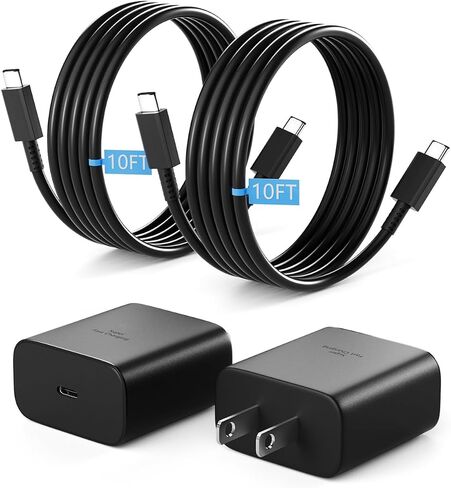 [2-Pack] 45W USB C Charger-Samsung Super Fast Wall Charger Type C for Samsung Galaxy S22/S22+/S22 Ultra/S21 Ultra/S21/S21 Plus/S20 Ultra/S20/S20+/Note 20/10/S10/S9/S8 with 6ft Type C Cord in Saudi Arabia