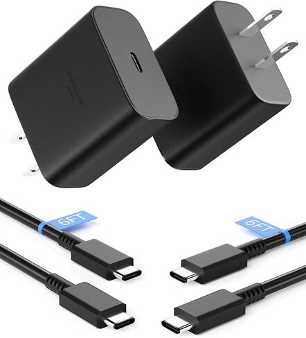 [2-Pack] 45W USB C Charger-Samsung Super Fast Wall Charger Type C for Samsung Galaxy S22/S22+/S22 Ultra/S21 Ultra/S21/S21 Plus/S20 Ultra/S20/S20+/Note 20/10/S10/S9/S8 with 6ft Type C Cord in Saudi Arabia
