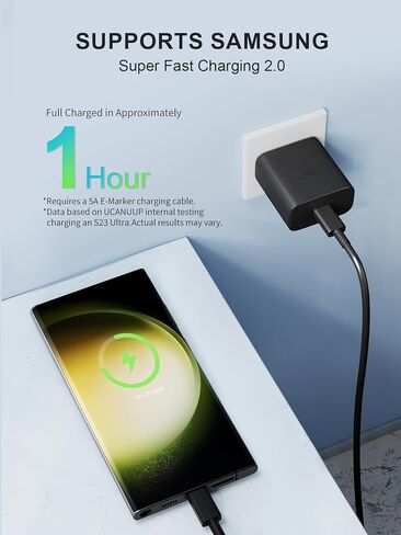 [2-Pack] 45W USB C Charger-Samsung Super Fast Wall Charger Type C for Samsung Galaxy S22/S22+/S22 Ultra/S21 Ultra/S21/S21 Plus/S20 Ultra/S20/S20+/Note 20/10/S10/S9/S8 with 6ft Type C Cord in Saudi Arabia