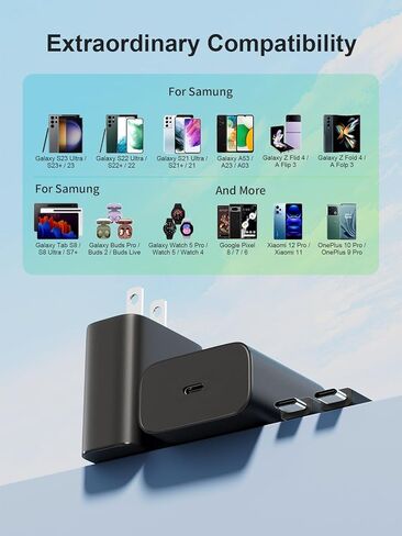 [2-Pack] 45W USB C Charger-Samsung Super Fast Wall Charger Type C for Samsung Galaxy S22/S22+/S22 Ultra/S21 Ultra/S21/S21 Plus/S20 Ultra/S20/S20+/Note 20/10/S10/S9/S8 with 6ft Type C Cord in Saudi Arabia