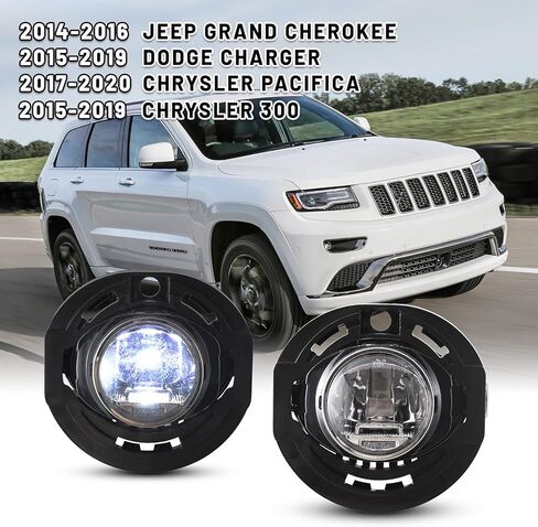 AUTOWIKI LED Fog Lights Assembly For JEEP GRAND CHEROKEE 2014-2016 / DODGE CHARGER 2015-2019 / CHRYSLER 300 2015-2019/ CHRYSLER PACIFICA 2017-2020 in Saudi Arabia