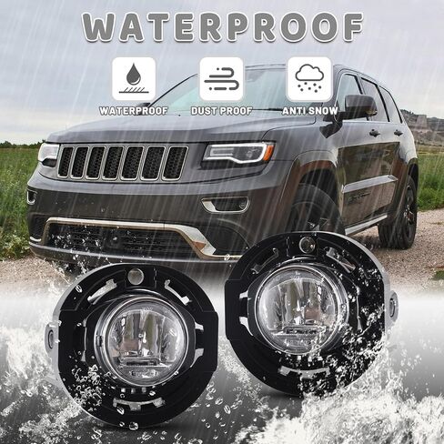 AUTOWIKI LED Fog Lights Assembly For JEEP GRAND CHEROKEE 2014-2016 / DODGE CHARGER 2015-2019 / CHRYSLER 300 2015-2019/ CHRYSLER PACIFICA 2017-2020 in Saudi Arabia