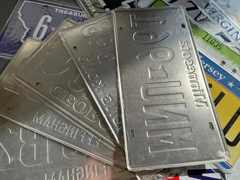 Retro Vintage Assorted US States Number Tags, Embossed License Plates, Lot of 10/15/20/25/30 pcs, Man Cave Garage Bar Home Wall Decor, 6x12 Inch (10) in Saudi Arabia