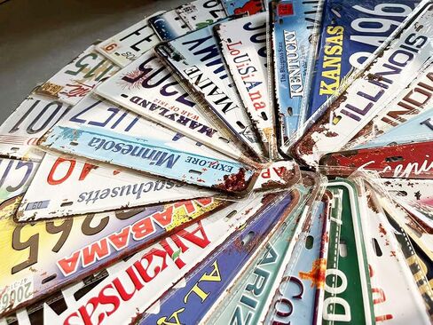 Retro Vintage Assorted US States Number Tags, Embossed License Plates, Lot of 10/15/20/25/30 pcs, Man Cave Garage Bar Home Wall Decor, 6x12 Inch (10) in Saudi Arabia