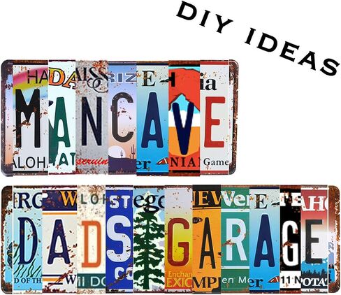Retro Vintage Assorted US States Number Tags, Embossed License Plates, Lot of 10/15/20/25/30 pcs, Man Cave Garage Bar Home Wall Decor, 6x12 Inch (10) in Saudi Arabia