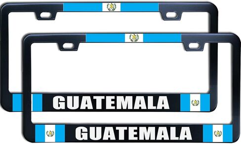 2PC American Flag Patriotic License Plate Frame for Women/Men, Black Stainless Steel Car Tag Frame, 6"x12" 2 Holes & Screws Fits Standard US/CA in Saudi Arabia