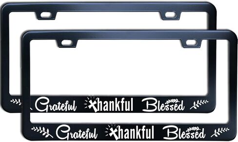 2PC American Flag Patriotic License Plate Frame for Women/Men, Black Stainless Steel Car Tag Frame, 6"x12" 2 Holes & Screws Fits Standard US/CA in Saudi Arabia