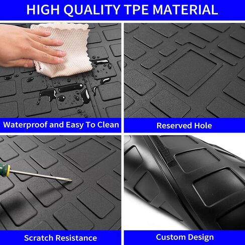 Rongtaod Cargo Mat Compatible with 2015-2024 Ford Edge Trunk Mat Trunk Liner TPE Cargo Liner Back Seat Cover Protector 2023 Edge Accessories (Backrest Mats+Trunk Mat) in Saudi Arabia