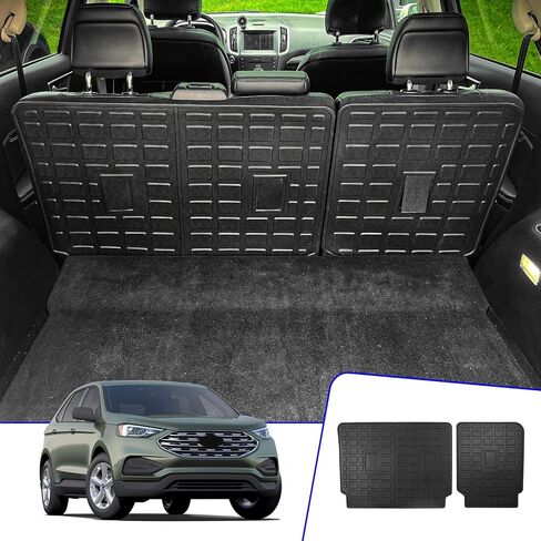 Rongtaod Cargo Mat Compatible with 2015-2024 Ford Edge Trunk Mat Trunk Liner TPE Cargo Liner Back Seat Cover Protector 2023 Edge Accessories (Backrest Mats+Trunk Mat) in Saudi Arabia