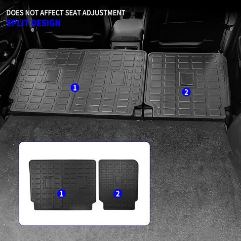 Rongtaod Cargo Mat Compatible with 2015-2024 Ford Edge Trunk Mat Trunk Liner TPE Cargo Liner Back Seat Cover Protector 2023 Edge Accessories (Backrest Mats+Trunk Mat) in Saudi Arabia