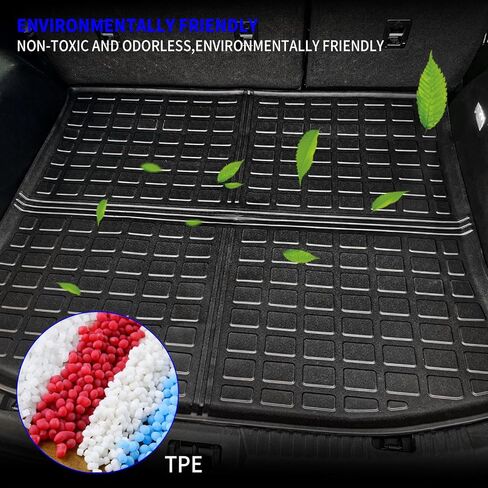 Rongtaod Cargo Mat Compatible with 2015-2024 Ford Edge Trunk Mat Trunk Liner TPE Cargo Liner Back Seat Cover Protector 2023 Edge Accessories (Backrest Mats+Trunk Mat) in Saudi Arabia