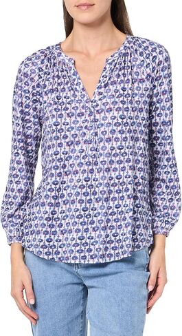 NIC+ZOE Women's Mixed Medallion 3/4 Sleeve Split Neck Top in Saudi Arabia