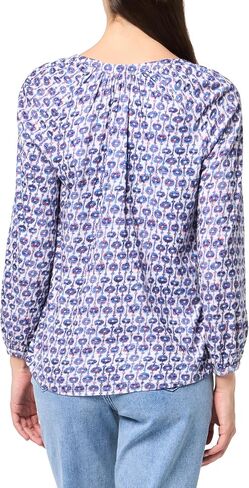 NIC+ZOE Women's Mixed Medallion 3/4 Sleeve Split Neck Top in Saudi Arabia