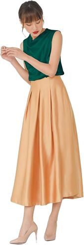 Women Regular Fit Cowl Neck Draped Sleeveless Silk Satin Blouse in Saudi Arabia