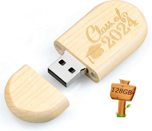 2024 Graduation Gifts for Her Him, Class of 2024 Wooden Flash Drive 128GB, Funny Graduation Gift Box for Women Men Senior High School College Grad Student Nurse Daughter Son Teacher Law Masters Degree in Saudi Arabia