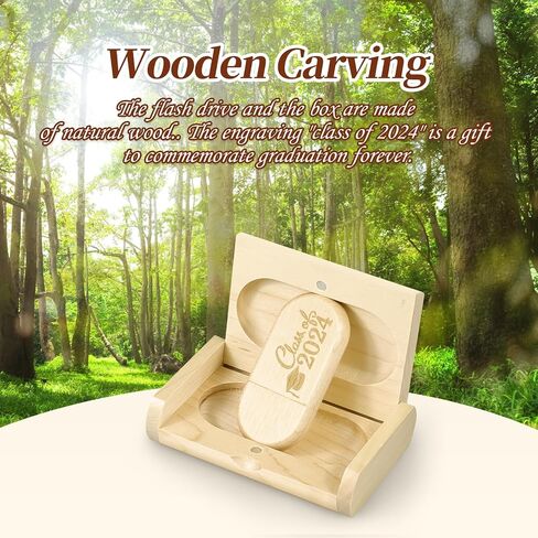 2024 Graduation Gifts for Her Him, Class of 2024 Wooden Flash Drive 128GB, Funny Graduation Gift Box for Women Men Senior High School College Grad Student Nurse Daughter Son Teacher Law Masters Degree in Saudi Arabia