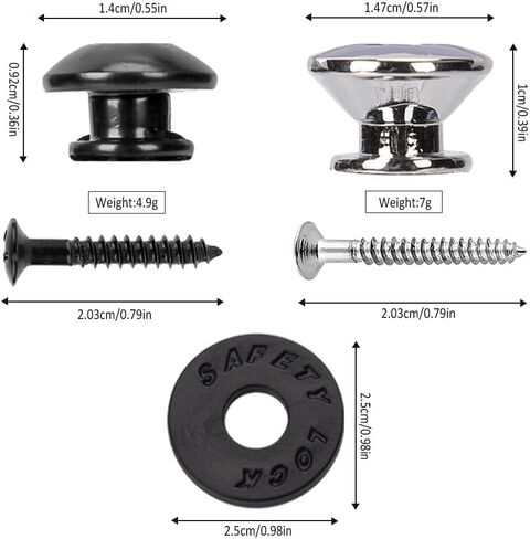 4Pcs Guitar Strap Lock Button Guitar Strap Locks Buttons Metal End Pins Guitar Security Lock Elliptical End Pins for Acoustic Classical Electric Guitar Bass Ukulele in Saudi Arabia