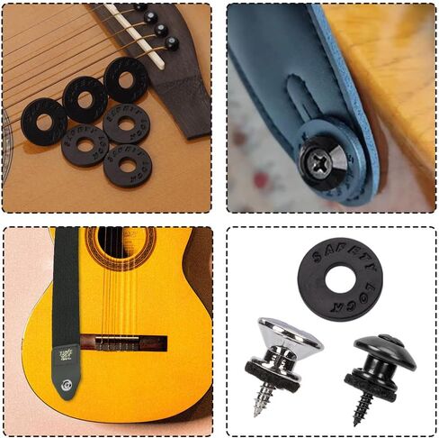 4Pcs Guitar Strap Lock Button Guitar Strap Locks Buttons Metal End Pins Guitar Security Lock Elliptical End Pins for Acoustic Classical Electric Guitar Bass Ukulele in Saudi Arabia