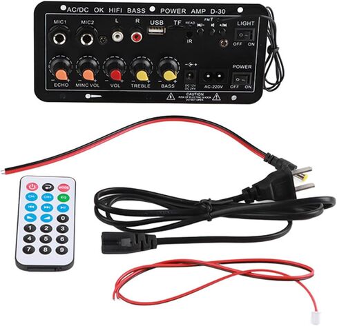 Akozon Digital Amplifier Board, 10in Bluetooth Stereo Subwoofer Amplifier Board Dual Microphone Input 220V for Home Theater DIY Speakers in Saudi Arabia