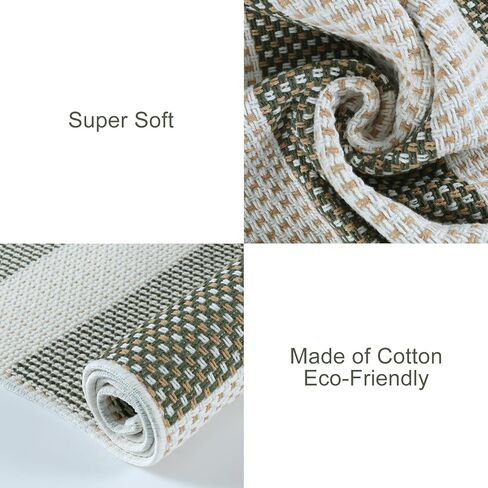 OJIA Fall Front Door Mat Outdoor Entrance 24"x 35", Machine Washable Porch Rug Indoor Outdoor Rugs Doormat Cotton Woven Entryway Rug Gray Striped Rug Small Area Rugs for Kitchen/Bathroom/Bedroom in Kuwait