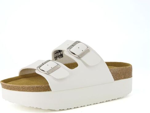 CUSHIONAIRE Plane Platform Sandals for Women with Adjustable Buckles and Genuine Suede Cork Footbed, Memory Foam, Wide Widths Available in Kuwait