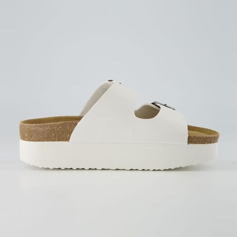 CUSHIONAIRE Plane Platform Sandals for Women with Adjustable Buckles and Genuine Suede Cork Footbed, Memory Foam, Wide Widths Available in Kuwait